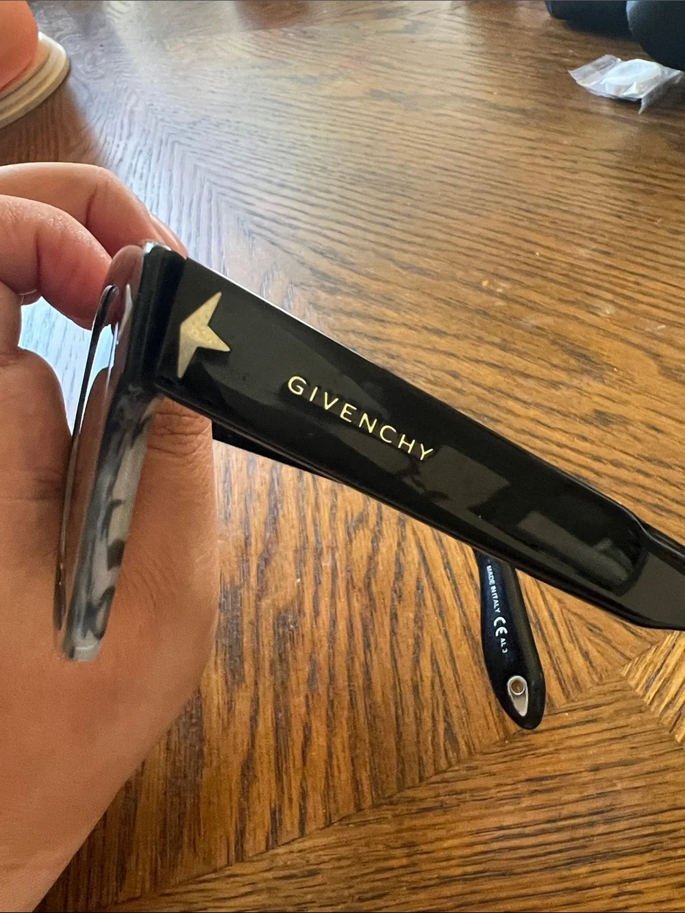 Givenchy Black Sunglasses with Logo Accent with case and microfiber cloth